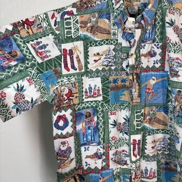 Vintage Reyn Spooner Shirt Mens Large Mele Kalikimaka Hawaiian Christmas 00s - Picture 2 of 6